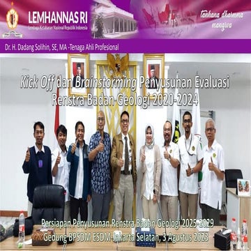 Kick Off dan Brainstorming Penyusunan Evaluasi Renstra Badan Geologi 2020-2024