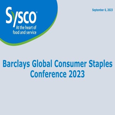 Barclays Global Consumer Staples Conference 2024