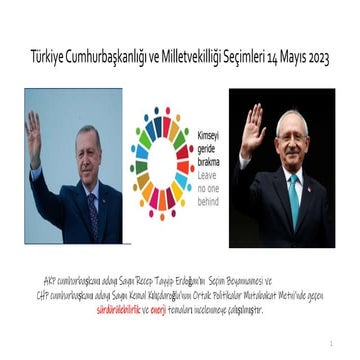 2023 Cumhurbaşkanlığı ve Milletvekilliği Seçimleri Sürdürülebilirlik ve Enerj...