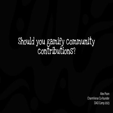 Alex Poon: Should you gamify community contributions?