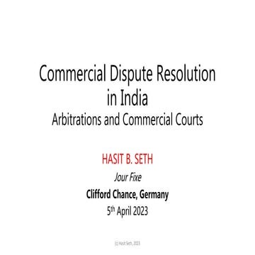 2023 Jour Fixe Clifford Chance, Germany - Hasit Seth's Presentation