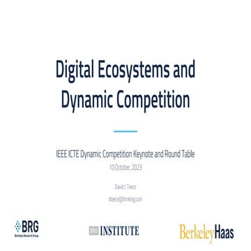 Digital Ecosystems and Dynamic Competition