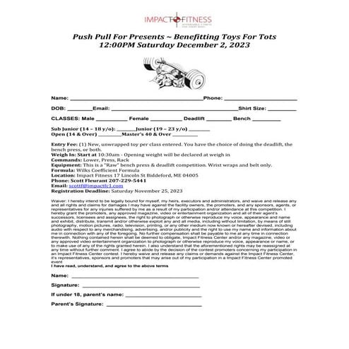 2023 Push Pull For Presents ~ Benefitting Toys for Tots