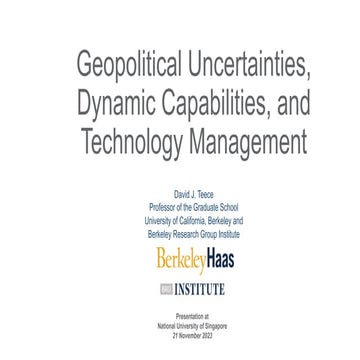 Geopolitical Uncertainties, Dynamic Capabilities, and Technology Management