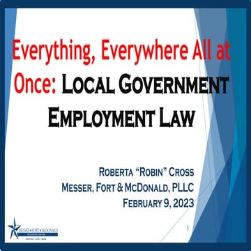Comprehensive Overview of Local Government Employment Law and Federal ...