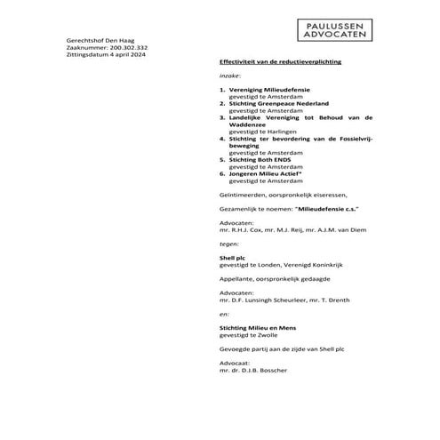 The Shell Court Case: 2024-04-04 Pleidooi Milieudefensie c.s ...