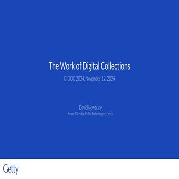 The Work of Digital Collections — 2024 CIDOC Keynote, Rijksmuseum