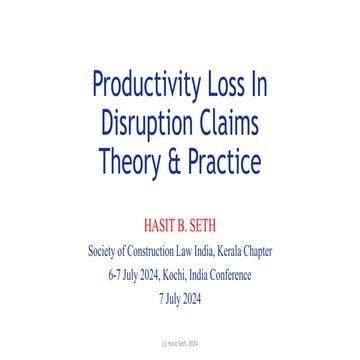 Society of Construction Law, 2024 Monsoon International Conference, Kochi, India