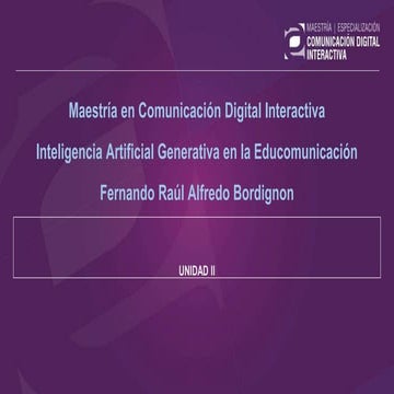 Inteligencia Artificial Generativa | Unidad 2