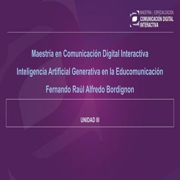 Unidad 3 | Inteligencia Artificial Generativa