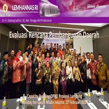 Evaluasi Rencana Pembangunan Daerah -Penyelarasan RPJPN-RPJD