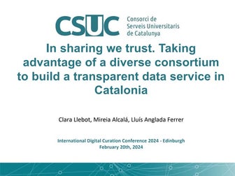 In sharing we trust. Taking advantage of a diverse consortium to build a tran...