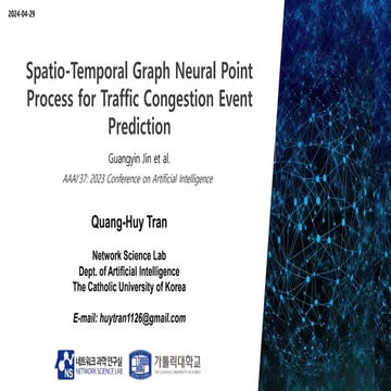 [20240429_LabSeminar_Huy]Spatio-Temporal Graph Neural Point Process for Traff...