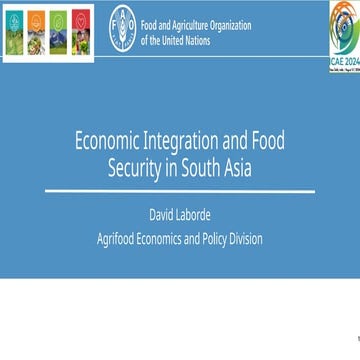 Economic Integration and Food Security in South Asia | PPTX