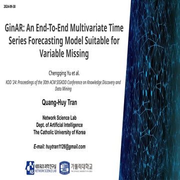 [20240930_LabSeminar_Huy]GinAR: An End-To-End Multivariate Time Series Foreca...