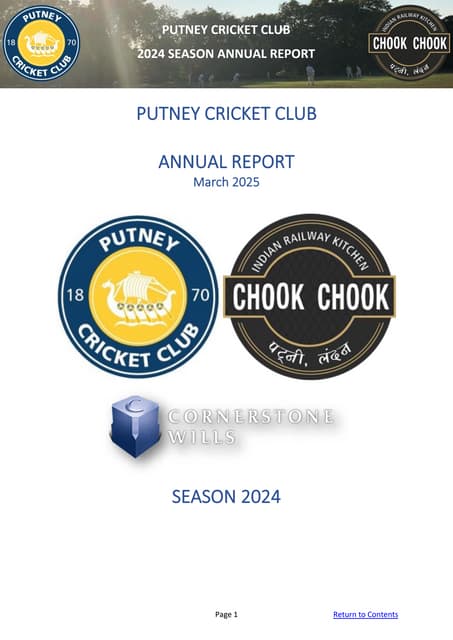 2024 Putney Cricket Club Annual Report - March 2025 v2