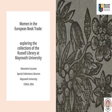 Women in the Book Trade: exploring the collections of the Russell Library at ...