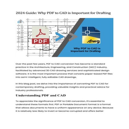2024 Guide: Why PDF to CAD is Important for Drafting