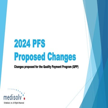 2024 PFS Proposed Changes