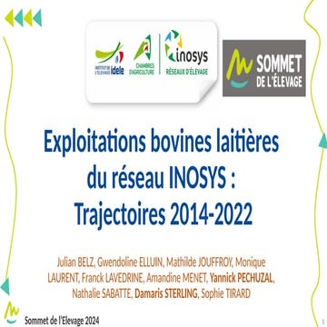 [Sommet2024] Trajectoires des exploitations bovins lait en France ...