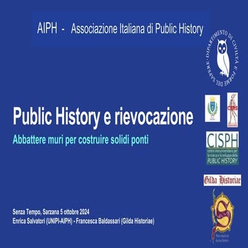 Public History e rievocazione. Abbattere muri per costruire solidi ponti