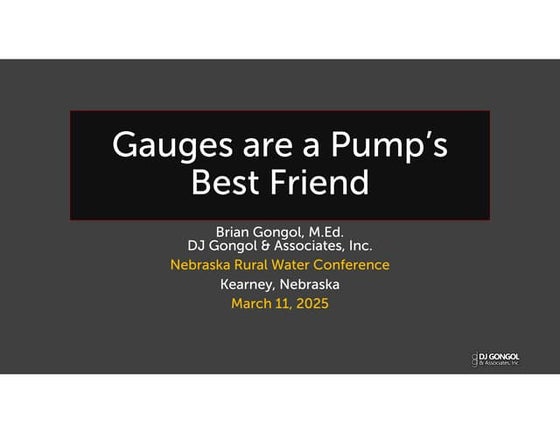 Gauges are a Pump's Best Friend - Troubleshooting and Operations - v.07