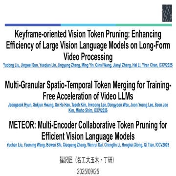 論文紹介："Keyframe-oriented Vision Token Pruning: Enhancing Efficiency of Large V...