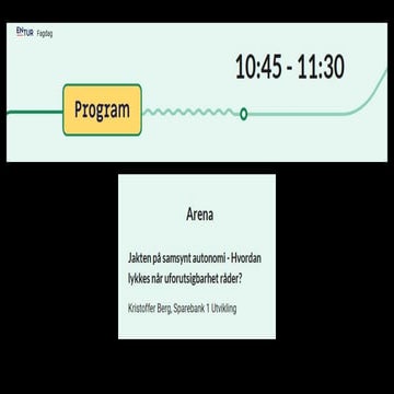 Jakten på samsynt autonomi | Knutepunkt Entur 2025