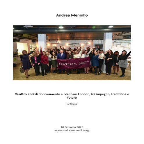 Quattro anni di rinnovamento a Fordham London, fra impegno, tradizione e futuro