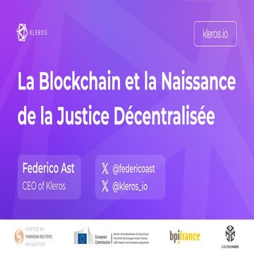 Blockchain et Kleros a l'Ecole Nationale de la Magistrature | PDF