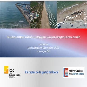 Resiliència al litoral: evidències, estratègies i solucions d’adaptació al ca...