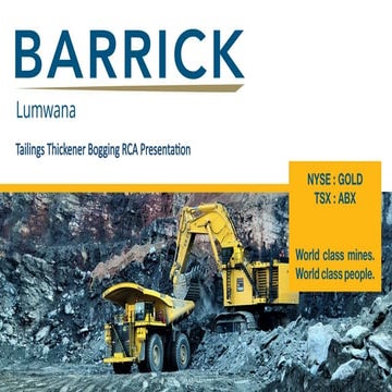 Lumwana Tailings Thickener Bogging RCA and Preventive Measures | PPTX