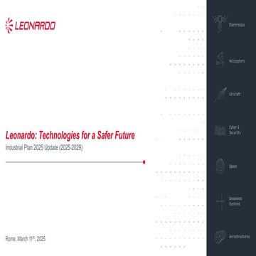 Leonardo Industrial Plan 2025 Update (2025-2029)