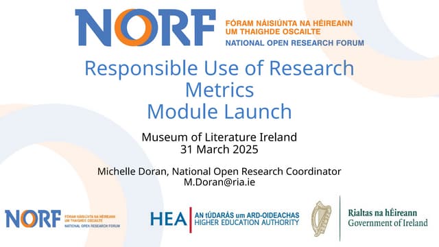 Responsible Use of Research Metrics Module Launch