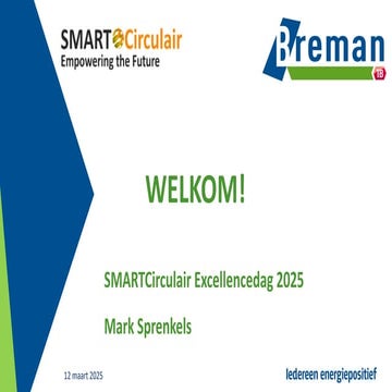 Presentatie Breman 'Optimale toekomstgerichte energiesystemen & circulaire installaties'