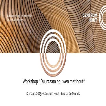 Masterclass 'Bouwen met Hout' - Centrum Hout