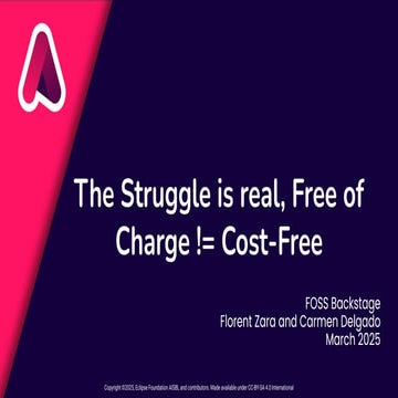 The Struggle is real, Free of Charge != Cost-Free
