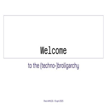 Welcome  to the techno broligarchy by Mathilde Saliou