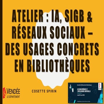 Atelier : IA, SIGB & Réseaux Sociaux – des usages concrets en bibliothèques