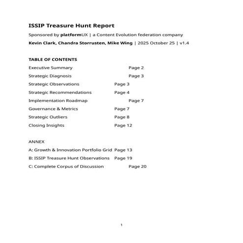 20251025 ISSIP TREASURE HUNT - Full Report