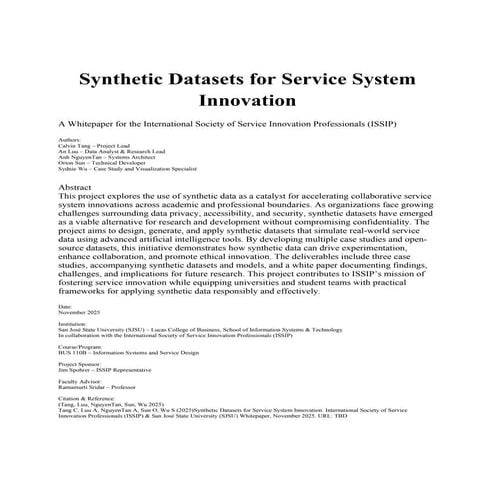 20251110 SJSU_2025Fall AICollab_SyntheticDatasets - SJSU_MISTeam_2025Fall -  Synthethic Data Whitepaper Draft v4.docx
