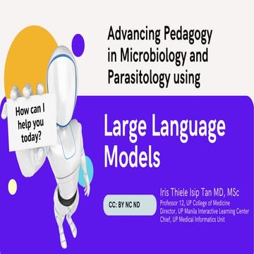 Advancing Pedagogy in Microbiology and Parasitology Using Large Language Models