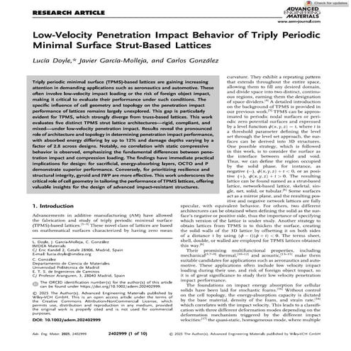 Low-velocity penetration impact behavior of Triply Periodic Minimal Surface s...