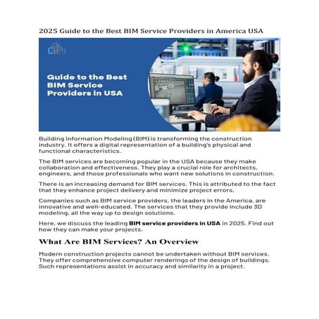 2025 Guide to the Best BIM Service Providers in America USA