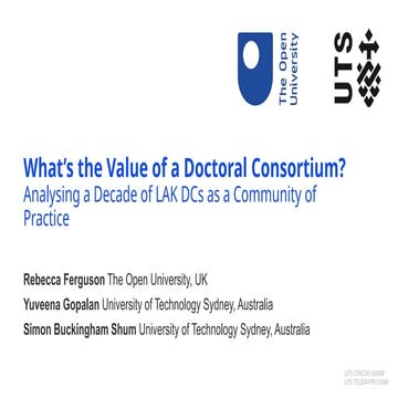 What's the value of a doctoral consortium