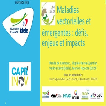 Caprinov 2025 - Maladies vectorielles et émergentes : défis, enjeux et impacts