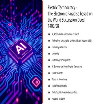 2025 Unconditional/ Universal Basic Income - UBI - & the Electric Technocracy