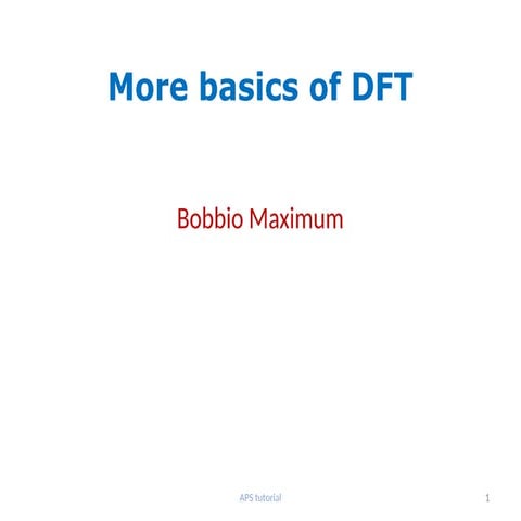 Dft presentation | PPTX