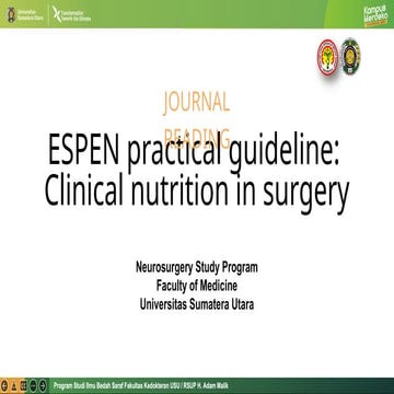 ESPEN Guidelines on Clinical Nutrition in Surgery for Enhanced Recovery ...