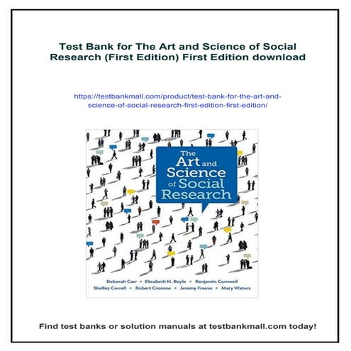 Test Bank for The Art and Science of Social Research (First Edition ...